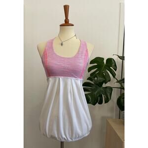 Lululemon Built-In Bra Athletic Tank – Pink/White – Size 6
